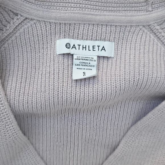 Athleta Hanover V-Neck Merino Wool Blend Lavender Sweater Women Sz S - Picture 7 of 13